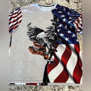 XXXL Mens Flag Patriotic American Eagle 3D Sweatshirt  All Over Print Plus Short